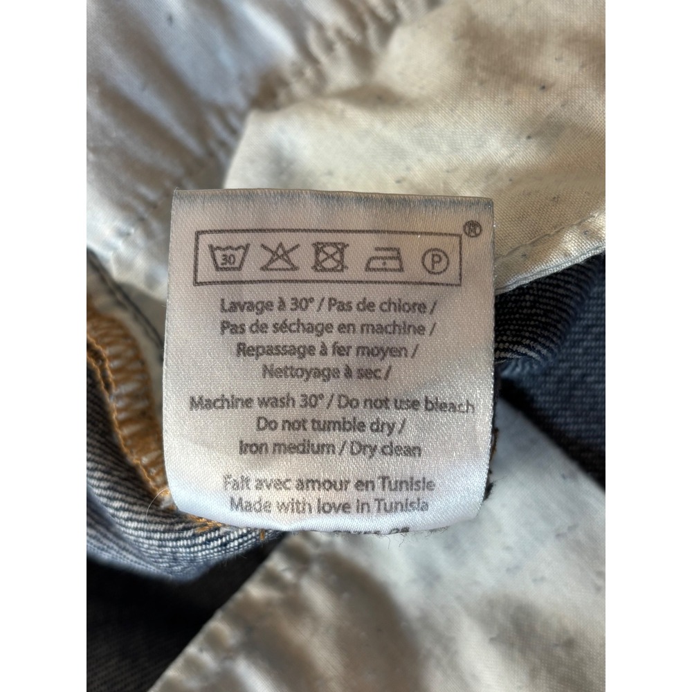 Sezane Slim High Waisted Skinny Jeans Dark Indigo Raw Hem Size‎ 28 - Picture 7 of 16